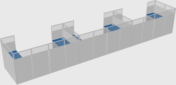 U-shaped cubicle