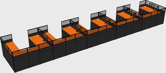 U-shaped cubicle