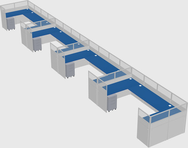 U-shaped cubicle
