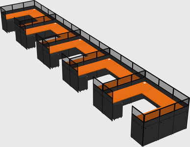 U-shaped cubicle