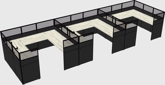 U-shaped cubicle