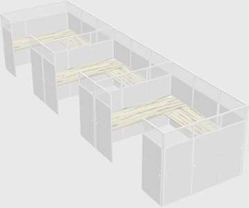 U-shaped cubicle