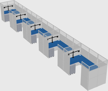 U-shaped cubicle