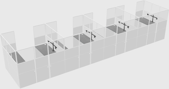 U-shaped cubicle