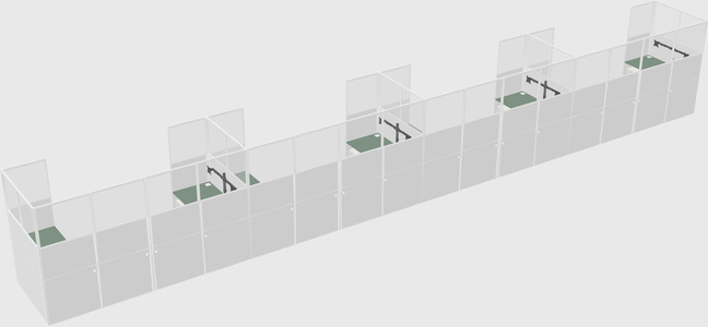 U-shaped cubicle