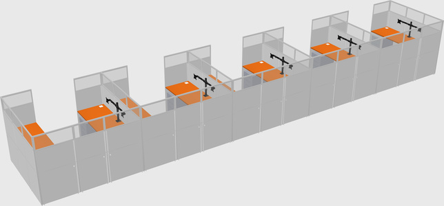 U-shaped cubicle