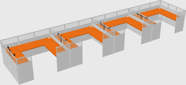 Cabine en u