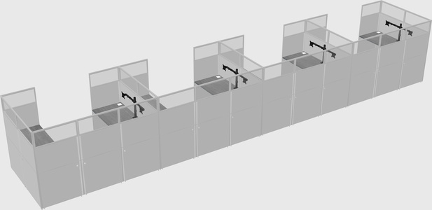 U-shaped cubicle