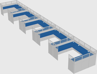 U-shaped cubicle