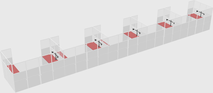 U-shaped cubicle