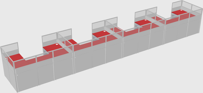 U-shaped cubicle