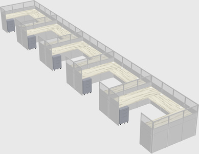 U-shaped cubicle