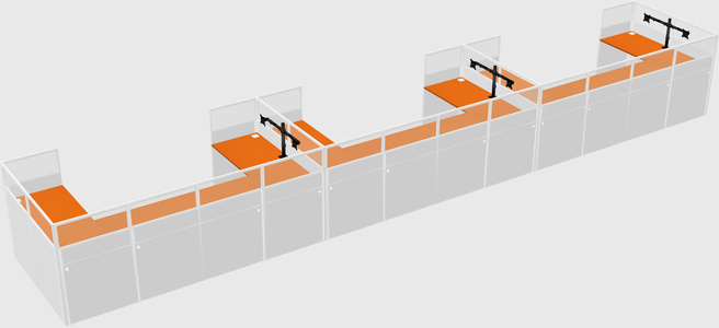 U-shaped cubicle