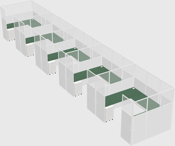 U-shaped cubicle
