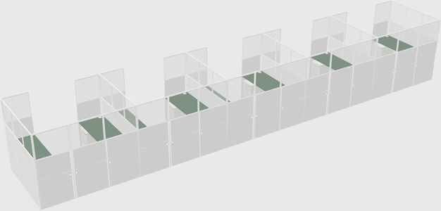 U-shaped cubicle