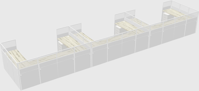 Cabine en u