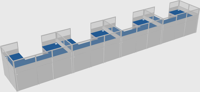 U-shaped cubicle