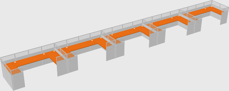 U-shaped cubicle