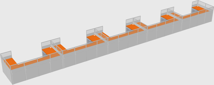 U-shaped cubicle