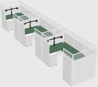 U-shaped cubicle