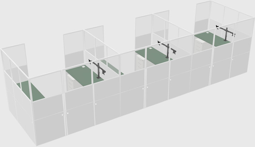 U-shaped cubicle