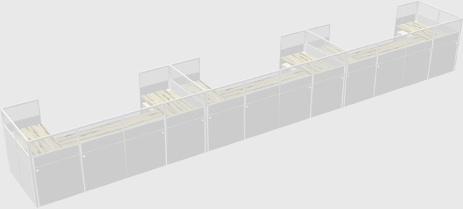 U-shaped cubicle