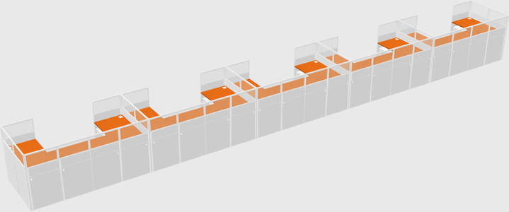 U-shaped cubicle