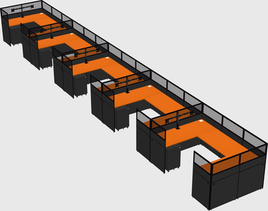 U-shaped cubicle
