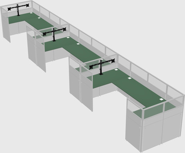 U-shaped cubicle