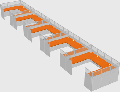 U-shaped cubicle