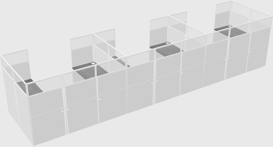 U-shaped cubicle