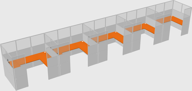 U-shaped cubicle