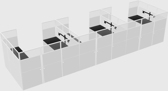 U-shaped cubicle