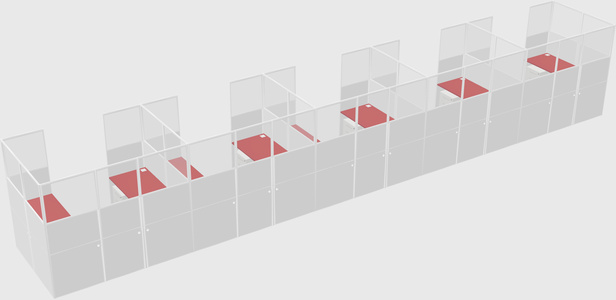 U-shaped cubicle