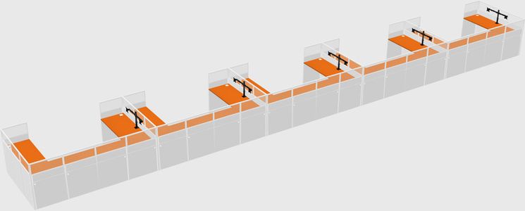 U-shaped cubicle