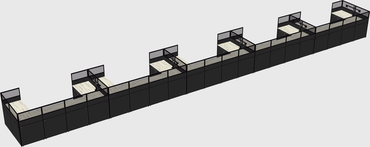 U-shaped cubicle
