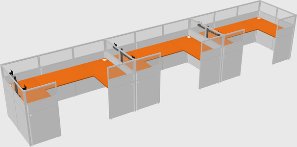 U-shaped cubicle
