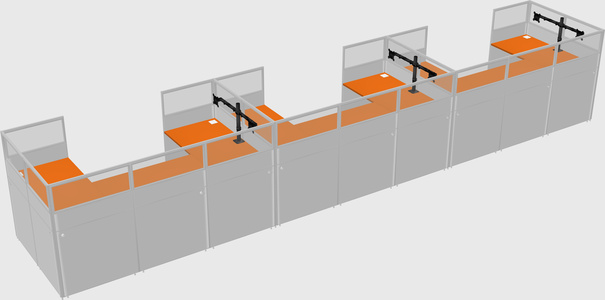 U-shaped cubicle
