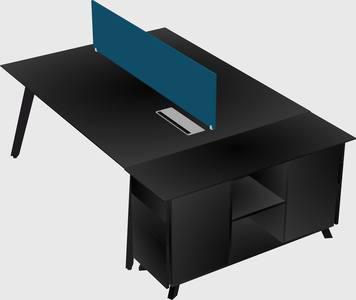 Rectangular shared desk