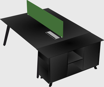 Rectangular shared desk