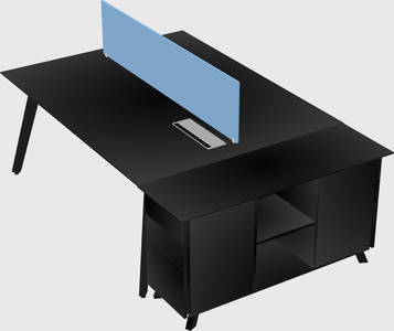 Rectangular shared desk