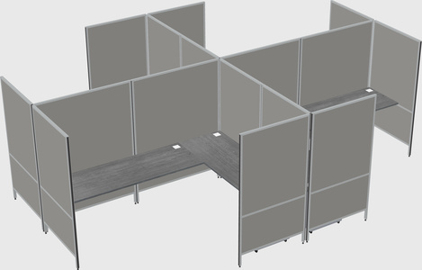 Modern modular quad l-shaped panel system