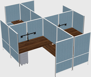 Modern modular quad l-shaped panel system