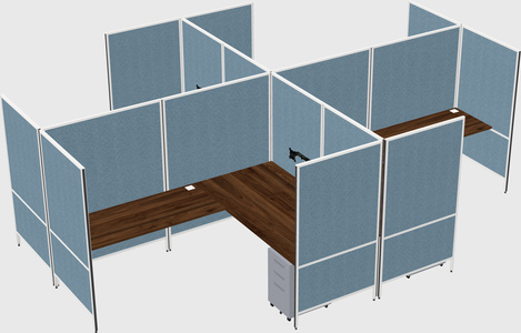 Modern modular quad l-shaped panel system