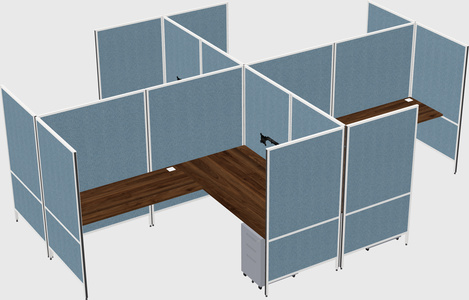 Modern modular quad l-shaped panel system