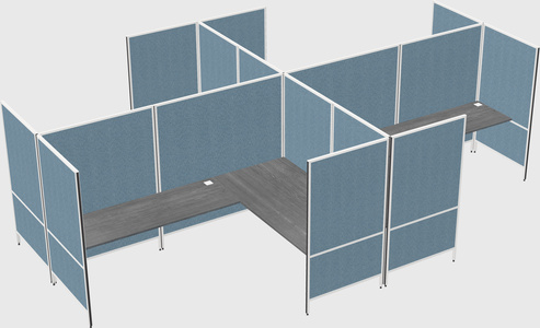 Modern modular quad l-shaped panel system