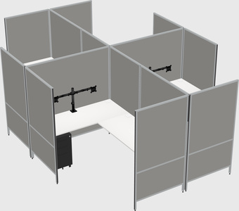 Modern modular quad l-shaped panel system