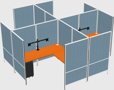 Modern modular quad l-shaped panel system