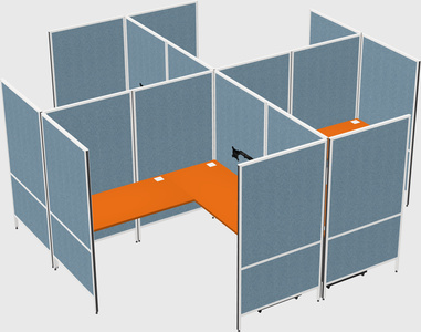 Modern modular quad l-shaped panel system
