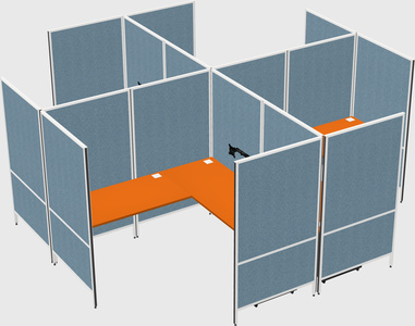 Modern modular quad l-shaped panel system
